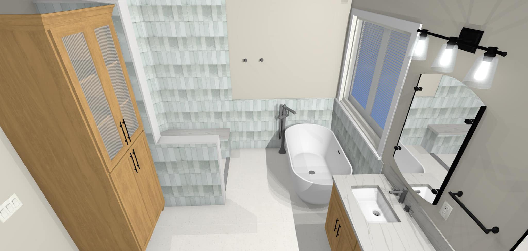 Bathroom Renderings with free standing tub